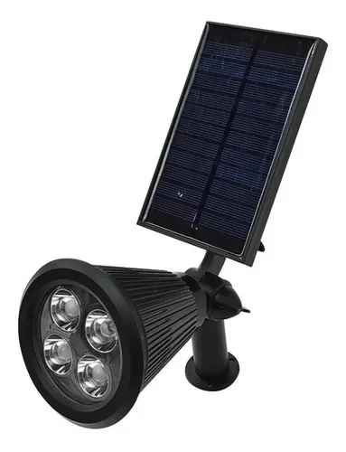 Estaca Reflector Solar Led Resistente Agua Luz Etheos Color Negro Luz Blanca Fría