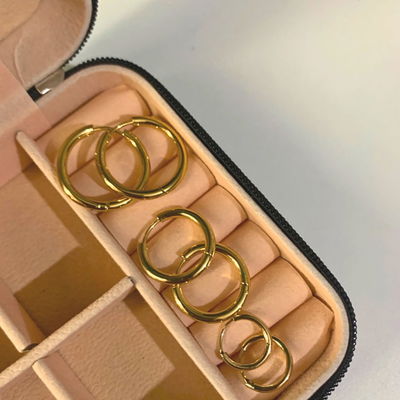 Argollas acero dorado