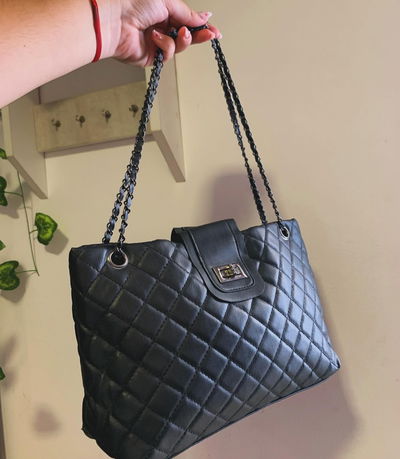 Cartera negra eco cuero 