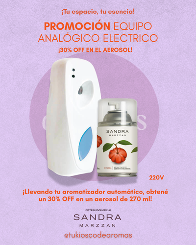 ¡Promoción! Equipo Ambientador Sandra Marzzan + 30% de descuento en el aerosol