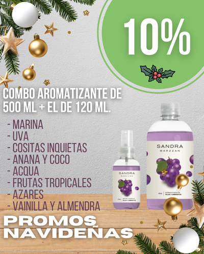 PROMO NAVIDEÑA! Aromatizante de 500 ml + 120 ml