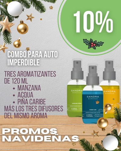 PROMO NAVIDEÑA! 3 aromatizantes para autos + 3 difusores del mismo aroma