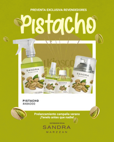 ¡LANZAMIENTO! Kit PISTACHO - 500 ml+Difusor de varillas+Aerosol+ 120ml DE REGALO