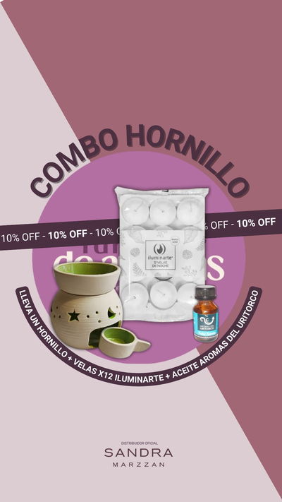 ¡10%OFF PROMO HORNILLO! Hornillo+Velas x12+Aceite Aromas del Uritorco