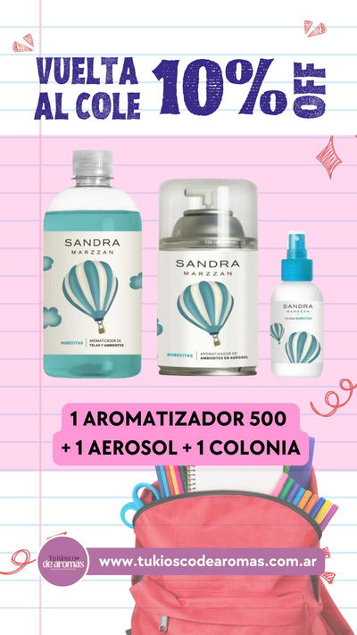 VUELTA AL COLE! 10%OFF Aromatizador 500ML + Aerosol + Colonia
