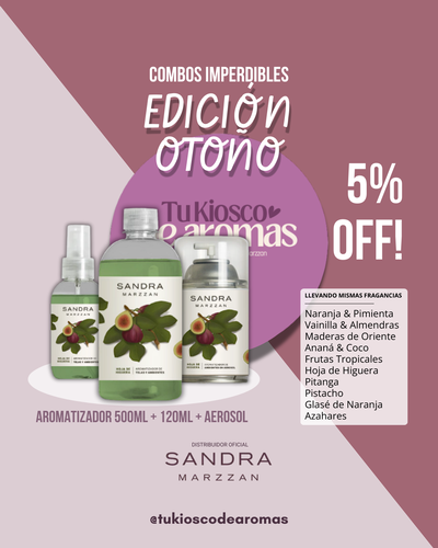 COMBO 5%OFF! Aromatizador 500ml + 120ml + Aerosol 