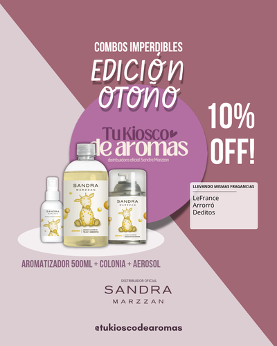 10%OFF EN COMBO AROMATIZADOR 500ML + COLONIA + AEROSOL