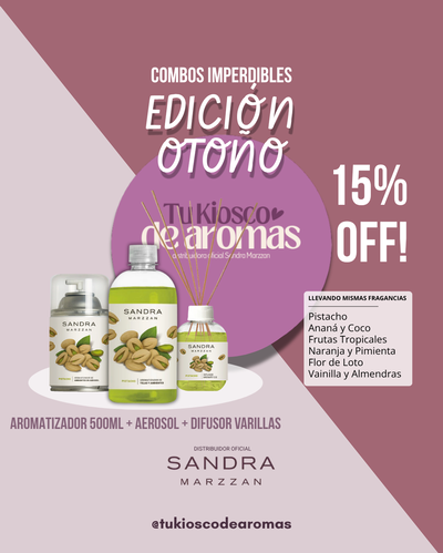 15%OFF AROMATIZADOR 500ml + AEROSOL + DIFUSOR VARILLAS