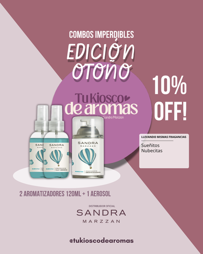 10%OFF COMBO INQUIETOS! 2 AROMATIZADORES 120ML + 1 AEROSOL