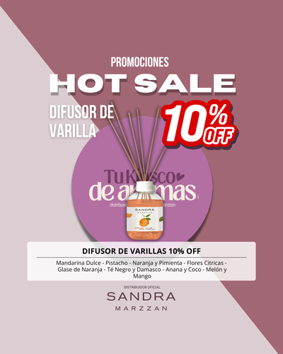 DIFUSOR AROMÁTICO 130 ML + Varillas - Sandra Marzzan
