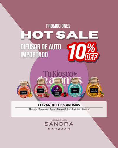 PROMO! Llevando 5 Difusores de Auto 10%OFF