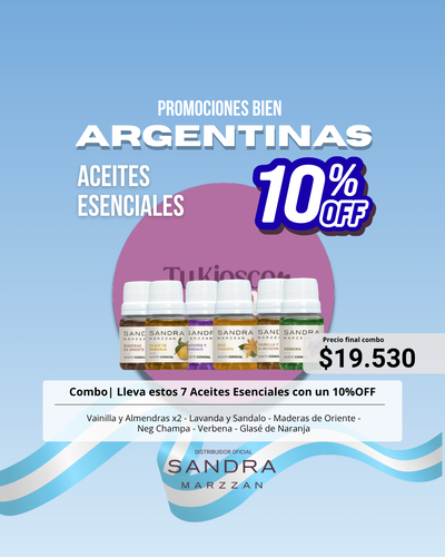 PROMO! Combo 7 Aceites Esenciales Sandra Marzzan con 10%OFF