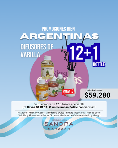 PROMO! Llevando 12 Difusores de Varilla ¡de Regalo Bottle con varillas!