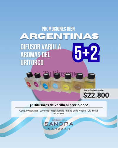 PROMO! 5+2 en Difusores de Varilla Aromas del Uritorco