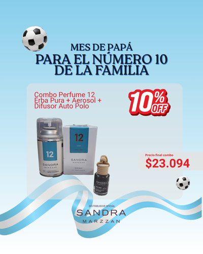 Combo para Papá! Perfume 12 Erba Pura + Aerosol + Difusor Auto Polo