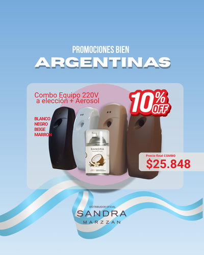 Combo Equipo AMBIENTADOR AUTOMÁTICO 220v + Aerosol 10%OFF!