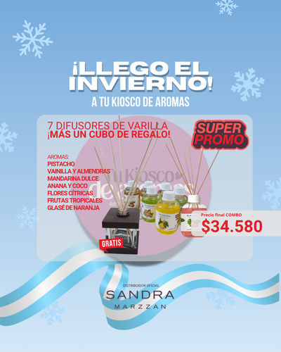 COMBO! 7 Difusores de Varilla + Cubo de REGALO!