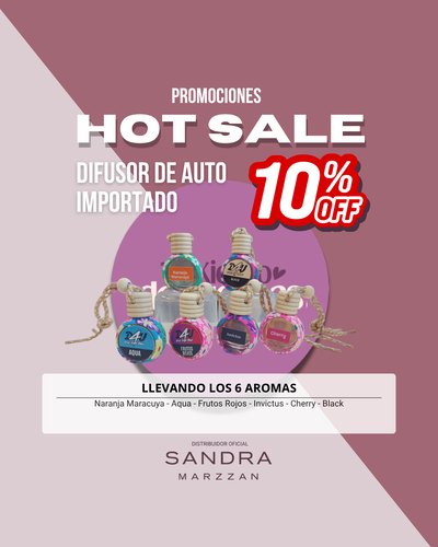 PROMO! Llevando 6 Difusores de Auto 10%OFF