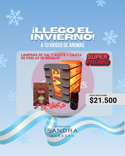 COMBO! Lampara de Sal y Aceite +  Cajita de Perlas de REGALO!
