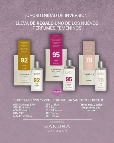 Promo Lanzamiento Perfumes Femeninos – ¡Llevate 10 con 5% OFF + uno de regalo!