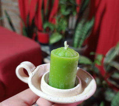 Portavelas cerámica esmaltada
