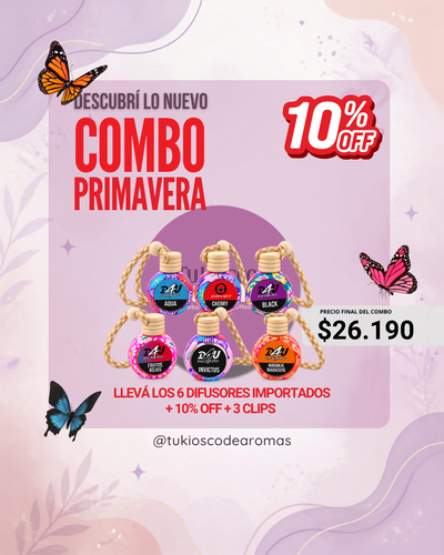 PROMO! Llevando 6 Difusores de Auto 10%OFF + 3 clips de REGALO!
