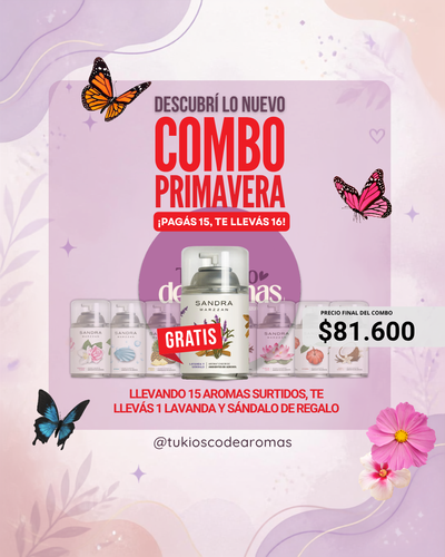 COMBO PRIMAVERA! 15 Aerosoles + 1 Nuevo Aroma de Regalo