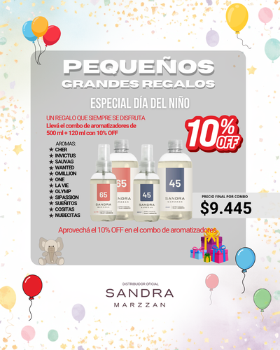 PROMO! Llevá el combo de aromatizadores de 500 ml + 120 ml con 10% OFF