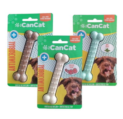 Hueso Can Cat Antimicrobial Solido Saborizado