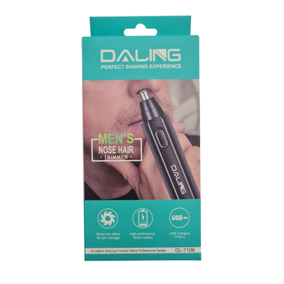 Depilador de Nariz y Oídos Recargable USB Daling DL-7106 – Cortador de Vello Facial Hombre