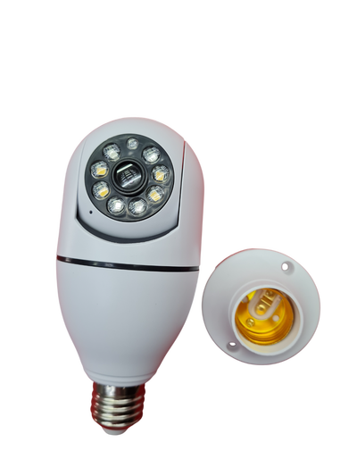 Cámara de Seguridad WiFi Tipo Foco 360° con Visión Nocturna – Vigilancia Inteligente