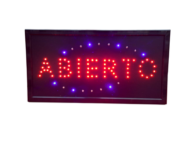 Cartel Luminoso LED “Abierto” 50x26 cm – Letrero Iluminado para Negocios