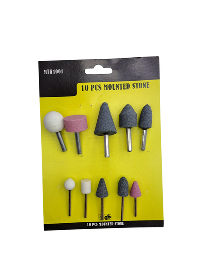 Set 10 Piedras de Esmeril Montadas – Para Torno