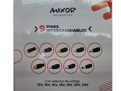 Cargador Universal Notebook 12V A 24V Con 9 Fichas + Tipo C