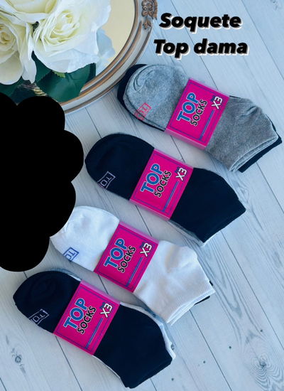 Docena de soquetes top algodón dama
