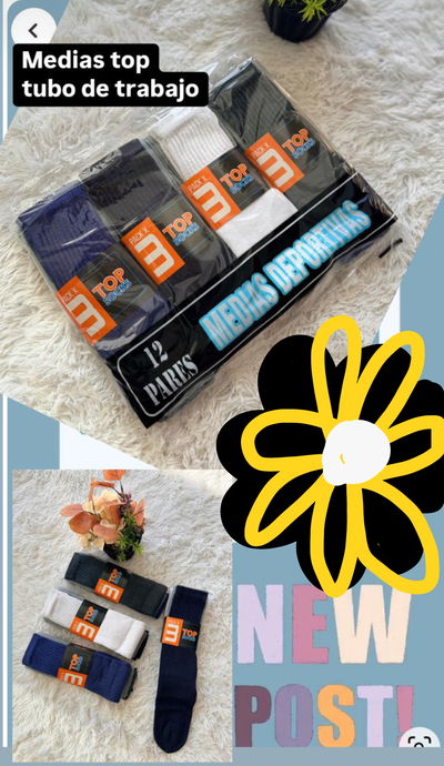 Docena de medias tubo de trabajo sin talón 