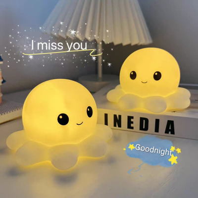 VELADOR INFANTIL A PILA LUZ DE NOCHE PULPO