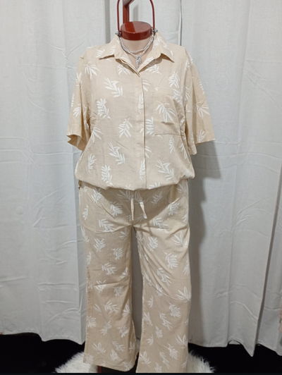 Conjunto lino simil bordado