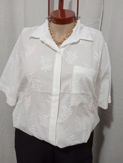 Camisas lino simil bordado