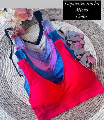 Docena de corpiños deportivos tira ancha 
