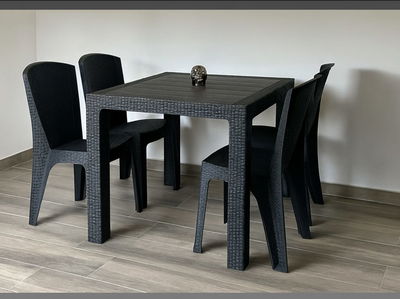 Set Jardin Simil Ratan 1 Mesa + 4 Sillas 