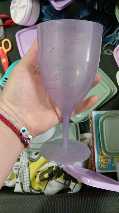 copa plástica brillos
