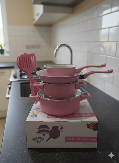 SET DE OLLAS + UTENSILIOS X 13 PIEZAS