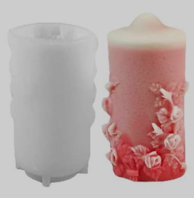 Molde de silicona para vela diseño flores