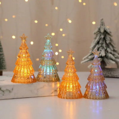 VELA A PILA ARBOL NAVIDEÑO Con BRILLO EN CAJA X 12 unidades