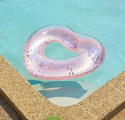 Flotador Inflable corazon con glitter