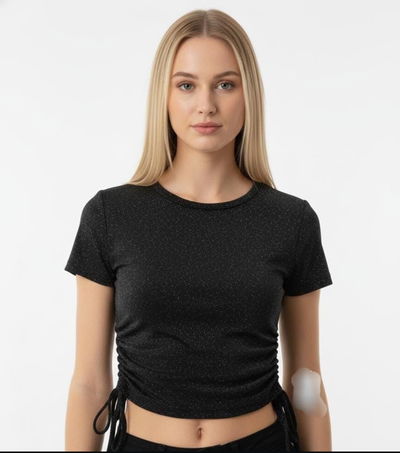 Remera frunce con glitters x 5pcs