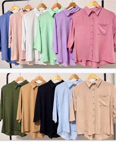 Camisa 3/4 dama Larga