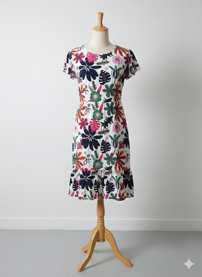 Vestido de Fibrana Dama Flores