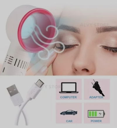 Ventilador Para Pestañas Recargable Portatil Ubs 3 Niveles